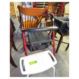 Rolling walker and shower chair