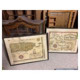 25x19 framed West Indies and Puerto Rico prints