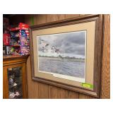 Framed 35x29 S/N AP “Hawkeye Pintails” by Buzz Balzer 93/200 1985 Iowa Ducks Unlimited Artist and Print of the Year