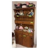 15D x 37L x 70H two piece pine hutch NO CONTENTS