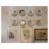 Bessie Pease Gutmann collector plates and wall art Plate holders included