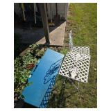 Pop up plastic picnic table, kids table and single chair