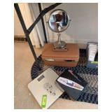 Women’s hard sided cosmetic carryon, magnifying mirror, digital scale and mani/pedi set