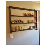 37x28 wall shelf with plate rail full of dancing solar figures AND a grocery bag full!