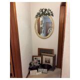 30x24 oval wall mirror, wall art, verse plaques, sconce shape wall shelves, etc