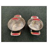 Two David Burke stainless steel pots w lids 2qt and 3qt