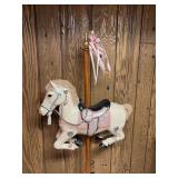 Blazon Inc plastic carousel horse on stand