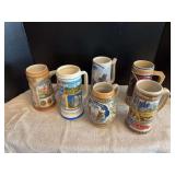 Six Hellemans Old Style beer steins
