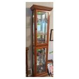 11D x 18L x 72H lighted double door curio cabinet with glass sides and shelves NO CONTENTS
