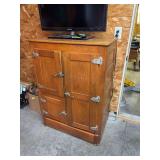 18D x 31L x 44H antique oak ice box