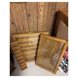 Glass front display case with shelves 24x27, glass front display case 17x28 and ladder style shelf 26”