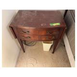 Pair of Tomlinson  drop leaf night stands/side tables Both have veneer damage to top