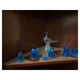 A flock of blue birds
