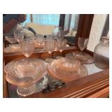 Pink depression glass miniatures