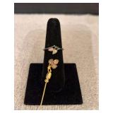 Black Hills Gold  sz8 ring and stick pin