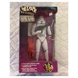 Storm trooper room alarm with laser target game