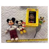 Kellogg’s Mickey Mouse bobble head, garden stake, cheerleader Mickey