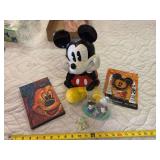 Mickey Mouse ceramic cookie jar, journal, cake topper, and Halloween themed cookie icing kit