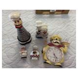 Chef decor - clock, shakers, napkin holder