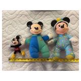 Three vintage mickey stuffed toys