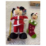 Mickey Mouse Santa Claus with original tag and Mickey Mouse stocking