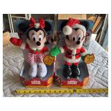 New in box, Mickey and Minnie mouse Holiday ice skaters