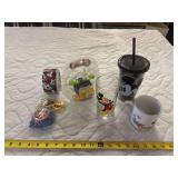 Mickey Mouse cups, solar flower, duct tape