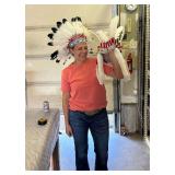 Two feathered Indian headdress pieces - reproduction not authentic