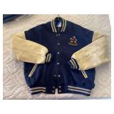 Mickey mouse mickey studio size large leather and wool letter jacket