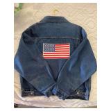 Eagles ridge size xl jean jacket with American flag on back