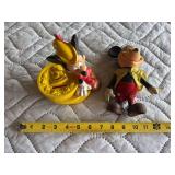 Vintage plastic, Mickey Mouse, Robin Hood bank, and figure