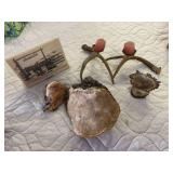 Antler candle holders, tree fungi for art, etched marble