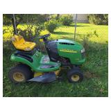 John Deere L110 riding mower Kohler 490cc/17.5 hp engine, 42" deck, shows 825 hours Needs new seat for mama John Deere L110 riding mower Kohler 490cc/17.5 hp engine, 42" deck, shows 825 hours Needs new seat for mama