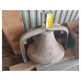18" dinner/school bell marked 4 1/2 with yoke and clapper 18" dinner/school bell marked 4 1/2 with yoke and clapper