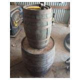 2 old wooden wine barrels 2 old wooden wine barrels