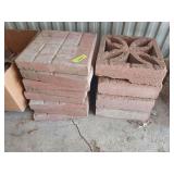 (8) 12 x 12 red pavers and 4 deco blocks (8) 12 x 12 red pavers and 4 deco blocks