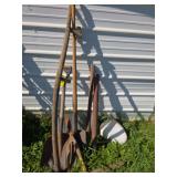Various long handled yard tools Various long handled yard tools