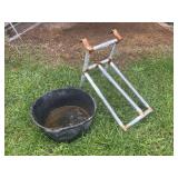 Diamond Enterprises aluminum saddle rack and feed pan