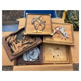 Cribbage boards and cut out art and lots of craft supplies