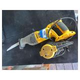 Dewalt battery operated 18v reciprocating saw -  no battery - and electric palm sander