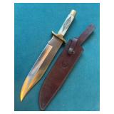 Timber rattler TR64 knife with leather sheath