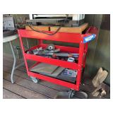 Red rolling tool cart