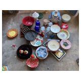 Large group of holiday dishware, serving items and decor Large group of holiday dishware, serving items and decor
