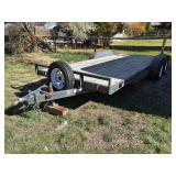 PJ trailers 16 foot car hauler trailer built in ramps included PJ trailers 16 foot car hauler trailer built in ramps included