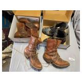 Three pair of men’s leather boots approximately size 8 1/2 Three pair of men’s leather boots approximately size 8 1/2