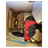 RCA Victor vintage record player and assorted records RCA Victor vintage record player and assorted records