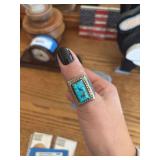 Large men’s turquoise ring, unmarked, but good quality