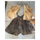 Two sets of vintage leather western chaps