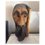 Wood carving by local artist, Roger Grenier and two hand carved canes