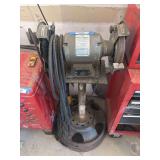 Pedestal bench grinder